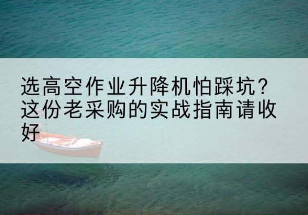 九寨沟高空作业升降机厂家推荐-选高空作业升降机怕踩坑？这份老采购的实战指南请收好